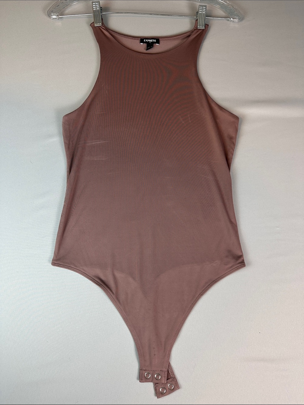 Express Mauve High-Neck Sleeveless Bodysuit